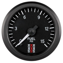 Load image into Gallery viewer, AutoMeter Gauges Autometer Stack 52mm 0-15 PSI 1/8in NPTF Male Pro Stepper Motor Fuel Pressure Gauge - Black