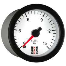 Load image into Gallery viewer, AutoMeter Gauges Autometer Stack 52mm 0-15 PSI 1/8in NPTF Male Pro Stepper Motor Fuel Pressure Gauge - White