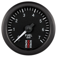 Load image into Gallery viewer, AutoMeter Gauges Autometer Stack 52mm 0-7 Bar M10 Male Pro Stepper Motor Fuel Pressure Gauge - Black