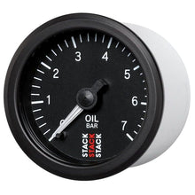 Load image into Gallery viewer, AutoMeter Gauges Autometer Stack 52mm 0-7 Bar M10 Male Pro Stepper Motor Oil Pressure Gauge - Black