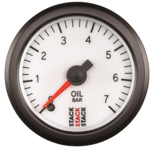 Load image into Gallery viewer, AutoMeter Gauges Autometer Stack 52mm 0-7 Bar M10 Male Pro Stepper Motor Oil Pressure Gauge - White