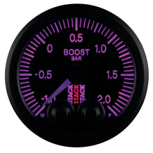 Load image into Gallery viewer, AutoMeter Gauges Autometer Stack 52mm -1 to +2 Bar (Incl T-Fitting) Pro-Control Boost Pressure Gauge - Black