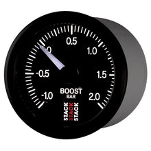 Load image into Gallery viewer, AutoMeter Gauges Autometer Stack 52mm -1 to +2 Bar (Incl T-Fitting) Pro Stepper Motor Boost Pressure Gauge - Black