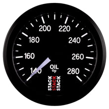 Load image into Gallery viewer, AutoMeter Gauges Autometer Stack 52mm 140-280 Deg F 1/8in NPTF Male Pro Stepper Motor Oil Temp Gauge - Black