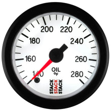Load image into Gallery viewer, AutoMeter Gauges Autometer Stack 52mm 140-280 Deg F 1/8in NPTF Male Pro Stepper Motor Oil Temp Gauge - White