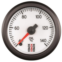 Load image into Gallery viewer, AutoMeter Gauges Autometer Stack 52mm 40-140 Deg C 1/8in NPTF Male Pro Stepper Motor Oil Temp Gauge - White