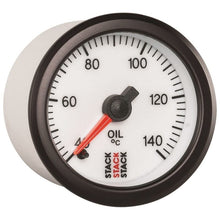 Load image into Gallery viewer, AutoMeter Gauges Autometer Stack 52mm 40-140 Deg C 1/8in NPTF Male Pro Stepper Motor Oil Temp Gauge - White