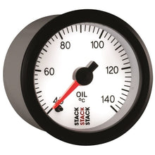 Load image into Gallery viewer, AutoMeter Gauges Autometer Stack 52mm 40-140 Deg C 1/8in NPTF Male Pro Stepper Motor Oil Temp Gauge - White