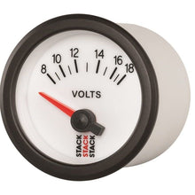 Load image into Gallery viewer, AutoMeter Gauges Autometer Stack 52mm 8-18V Electric Battery Voltage Gauge - White