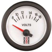 Load image into Gallery viewer, AutoMeter Gauges Autometer Stack 52mm 8-18V Electric Battery Voltage Gauge - White