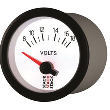 Load image into Gallery viewer, AutoMeter Gauges Autometer Stack 52mm 8-18V Electric Battery Voltage Gauge - White
