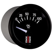Load image into Gallery viewer, AutoMeter Gauges Autometer Stack Instruments 52mm 0-100 PSI 1/8in NPTF Electronic Oil Pressure Gauge - Black