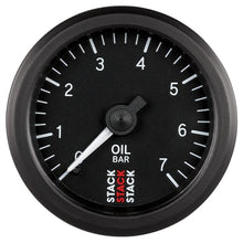 Load image into Gallery viewer, AutoMeter Gauges Autometer Stack Instruments 52mm 0-7 BAR M10 (M) Mechanical Oil Pressure Gauge - Black