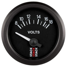 Load image into Gallery viewer, AutoMeter Gauges Autometer Stack Instruments 52mm 8-18V Electric Battery Voltage Gauge - Black