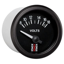 Load image into Gallery viewer, AutoMeter Gauges Autometer Stack Instruments 52mm 8-18V Electric Battery Voltage Gauge - Black
