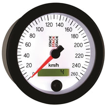 Load image into Gallery viewer, AutoMeter Gauges Autometer Stack Instruments 88MM 0-260 KM/H Programmable Speedometer - White