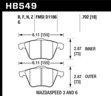 Load image into Gallery viewer, Hawk 07-08 Mazdaspeed3/06-07 Mazdaspeed6 HP+ Street Front Brake Pads Brake Pads - Performance Hawk Performance