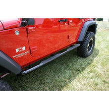 Load image into Gallery viewer, Rugged Ridge 3-In Round Side Steps Black 07-18 4-Door Jeep Wrangler Rugged Ridge