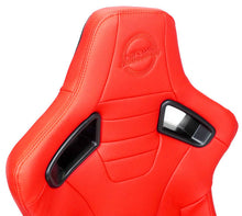 Load image into Gallery viewer, NRG Omega Reclinable Racing Seat (Pair) Red with Black Carbon Vinyl Back | RSC-750RD/BK L/R