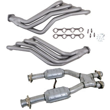 Load image into Gallery viewer, BBK BBK15692 BBK 86-93 Ford Mustang 1-3/4 Long Tube 351 Swap Headers w/High Flow Catted X-Pipe (Ti Ceramic)