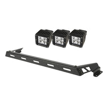 Load image into Gallery viewer, Rugged Ridge 07-18 Jeep Wrangler JK Black 3 Sqaure LED Hood Mounted Light Bar Kit Rugged Ridge