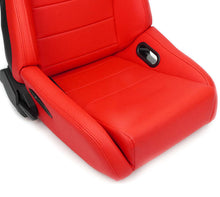Load image into Gallery viewer, NRG Omega Reclinable Racing Seat (Pair) Red with Black Carbon Vinyl Back | RSC-750RD/BK L/R