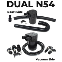 Load image into Gallery viewer, Burger Motorsports, Inc. Oil Catch Cans Dual BMS Oil Catch Can Kit for N54 BMW (Vacuum & Boost)