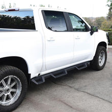 Load image into Gallery viewer, Westin 2019 Chevrolet Silverado/Sierra 1500 (5.5ft) Drop Wheel to Wheel Nerf Step Bars - Txt Black Westin