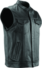 Load image into Gallery viewer, Kuryakyn Leather By River Road Vandal Club Vest Black - Small Vests Kuryakyn