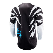 Load image into Gallery viewer, Answer 26 LE Syncron Rizz Vented Jersey Black/White/Cyan Youth - XL