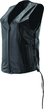 Load image into Gallery viewer, Kuryakyn Leather By River Road Sapphire Leather Vest Black Womens - Small Vests Kuryakyn