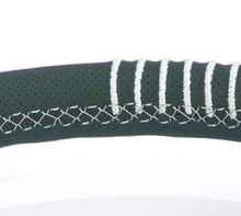 Load image into Gallery viewer, NRG Steering Wheel 1.5in Dish 350mm Black Perforated Leather - Emerald Stitching - Reinforced Spoke | RST-037MB-B-20