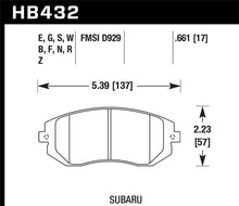 Load image into Gallery viewer, Hawk 03-05 WRX / 08 WRX / 09 Legacy 2.5i NA ONLY D929 HPS Street Front Brake Pads Brake Pads - Performance Hawk Performance