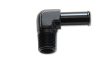 Load image into Gallery viewer, Vibrant 1/4 NPT to 3/8in Barb Straight Fitting 90 Deg Adapter - Aluminum Fittings Vibrant