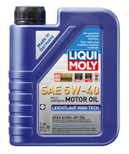 Load image into Gallery viewer, LIQUI MOLY 1L Leichtlauf (Low Friction) High Tech Motor Oil SAE 5W40 - Comes in a Case of 6 Units | 2331