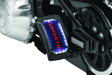 Load image into Gallery viewer, Kuryakyn Nova Curved Vertical Mount Side License Plate Holder Gloss Black Misc Powersports Kuryakyn