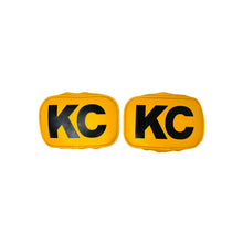 Load image into Gallery viewer, KC HiLiTES Retro 5in x 7in Rectangular Yellow Vinyl Light Cover w/ Black KC Logo (Pair) KC HiLiTES