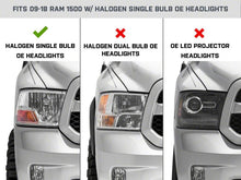 Load image into Gallery viewer, Raxiom 09-18 Dodge RAM 1500 Axial OEM Rep Headlights w/ Single Bulb- Chrome Housing (Smoked Lens) Headlights Raxiom