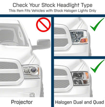 Load image into Gallery viewer, Raxiom 09-18 Dodge RAM 1500 Non-Projector LED Halo Headlights- Chrome Housing (Clear Lens) Headlights Raxiom