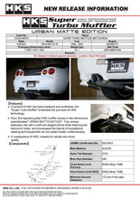 Load image into Gallery viewer, HKS 99-02 Nissan Skyline GT-R GF-BNR34 RB26DETT URBAN MATTE Edition Super Turbo Muffler | 31029-AN013