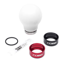Load image into Gallery viewer, COBB Shift Knobs Cobb Subaru 6-Speed Weighted COBB Shift Knob - White (Incl. Both Red + Blk Collars)