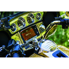 Load image into Gallery viewer, Kuryakyn Deluxe Tri-Line Stereo Trim Kit 14-Up Touring Models Chrome