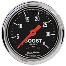 Load image into Gallery viewer, AutoMeter Gauge Boost 2-1/16in. 35 PSI Mechanical Traditional Chrome | 2404
