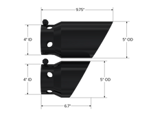 Load image into Gallery viewer, MBRP Exhaust T5111BLK 4in. inlet 5in. Tip Cover Set-6 in. and 9 in. in length. Black-Coated. Exhaust Tail Pipe Tip MBRP Exhaust