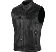 Load image into Gallery viewer, Speed and Strength Band Of Brothers Leather Vest Black - Small Vests Speed and Strength