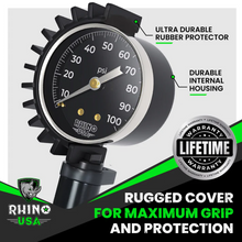 Load image into Gallery viewer, Rhino USA 100 Psi Analog Tire Inflator Gauge Gauges Rhino USA
