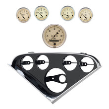 Load image into Gallery viewer, Autometer Antique Beige Direct Fit Dash Kit 55-56 Chevrolet (1 x 3-3/8in. / 4 x 2-1/16in.) | 2207-02