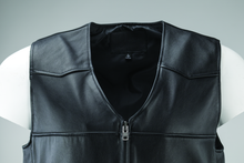 Load image into Gallery viewer, Kuryakyn Leather By River Road Plains Leather Vest Black - Small Vests Kuryakyn