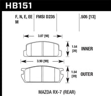 Load image into Gallery viewer, Hawk 81-85 Mazda RX-7 Blue 9012 Rear Race Brake Pads Brake Pads - Racing Hawk Performance