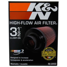 Load image into Gallery viewer, K&N Universal Rubber Filter 3 1/2inch ID FLG / 6inch Base / 4-5/8inch Top / 6inch Height